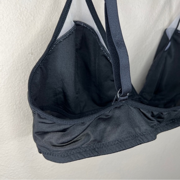 LARGE UNDERELLA BY ELLA MOSS BLACK BRALETTE IVORY MESH PANEL ACCENT STRETCH - Picture 2 of 9